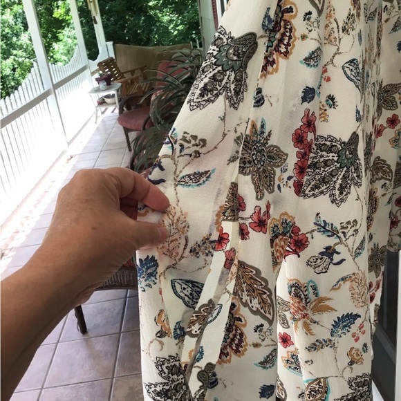 FAITH and JOY Los Angeles Woman Open sleeve paisley Tunic Top Blouse ~ Size L. - Picture 8 of 9